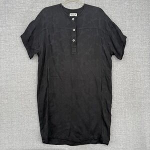 Paul & Joe Dress Womens 34 Black‎ Jacquard Henley Short Sleeve Made in France